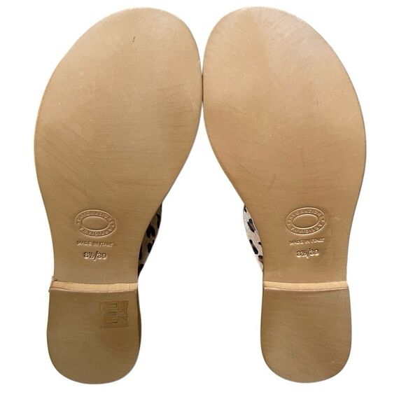 Cocabelle Leopard Print Sandals women’s 8.5 leather two strap made in Italy - Picture 5 of 7